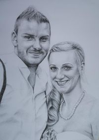 Portraitzeichnung Bleistift Paar (Wunschportrait)